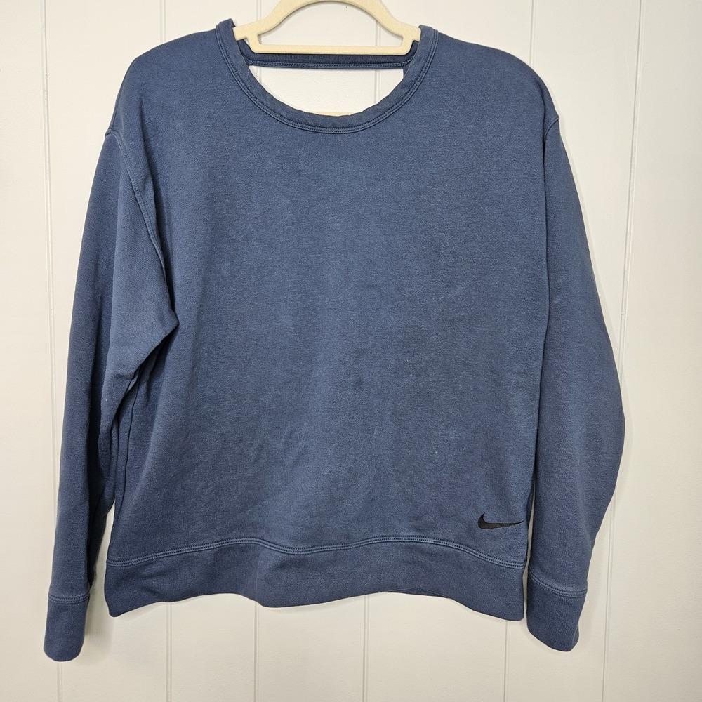Nike Dri Fit Medium Women's Low Cut Back Sweatshirtβ Blue